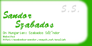 sandor szabados business card